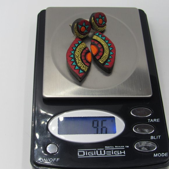 Sterling Silver Weird Tribal Style Dangle Earrings - Picture 5 of 5